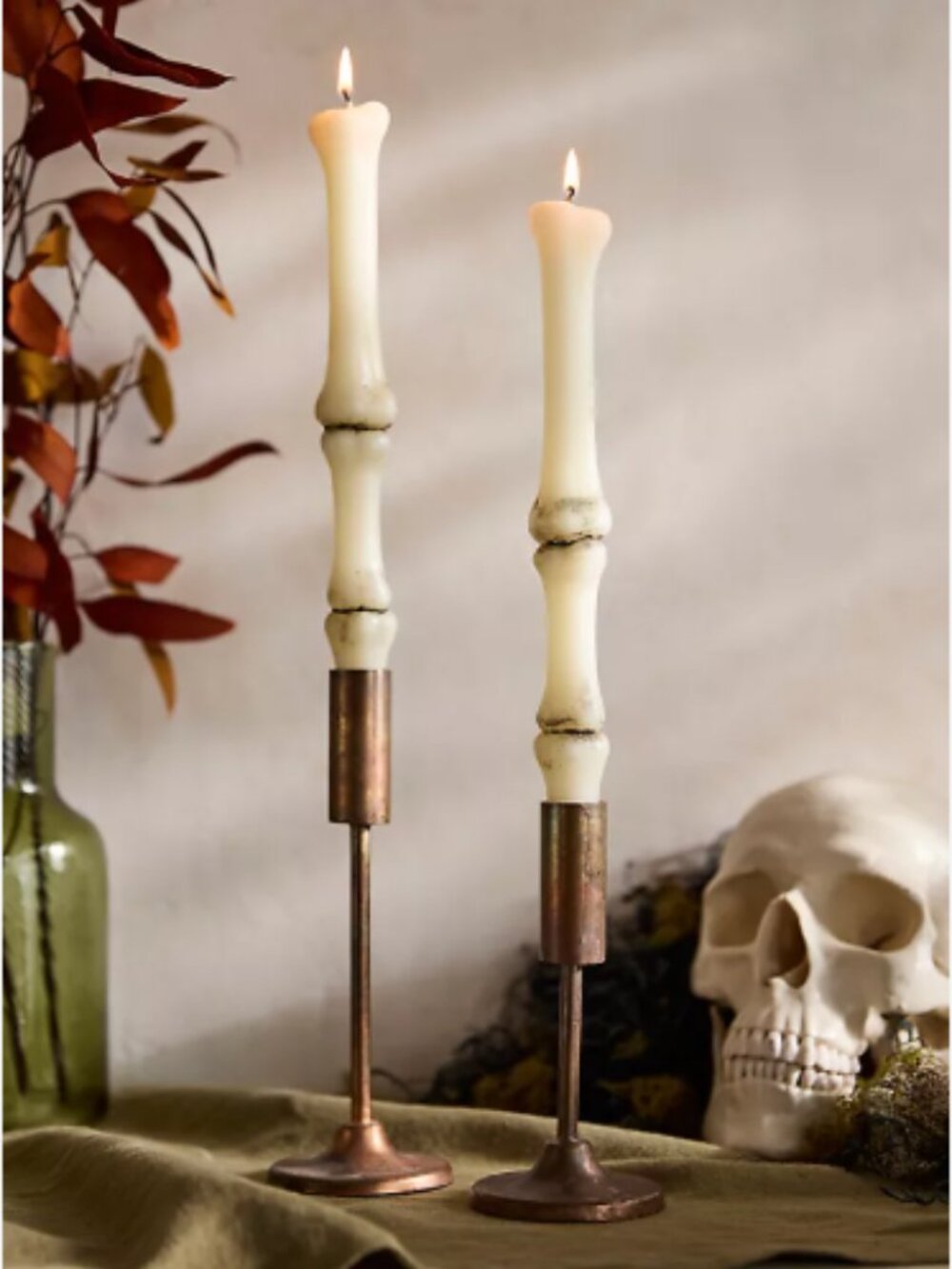 Anthropologie/Terrain Bone Taper Candles - Halloween , Set of 2 - NWT in the box
